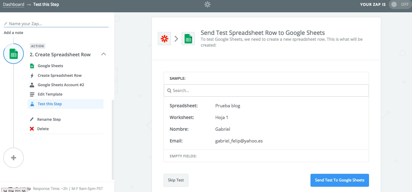 Integrar Unbounce con Google Sheets 11