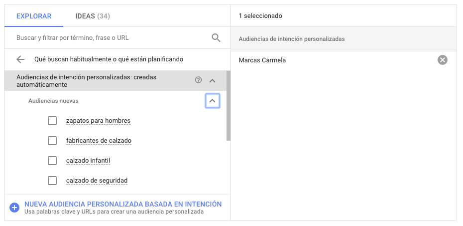 Audiencias de intencion generadas automaticamente google ads