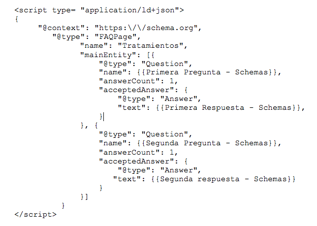 Datos estructurados: script json ld