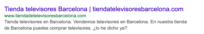 Contenido SEO: ejemplo televisores barcelona