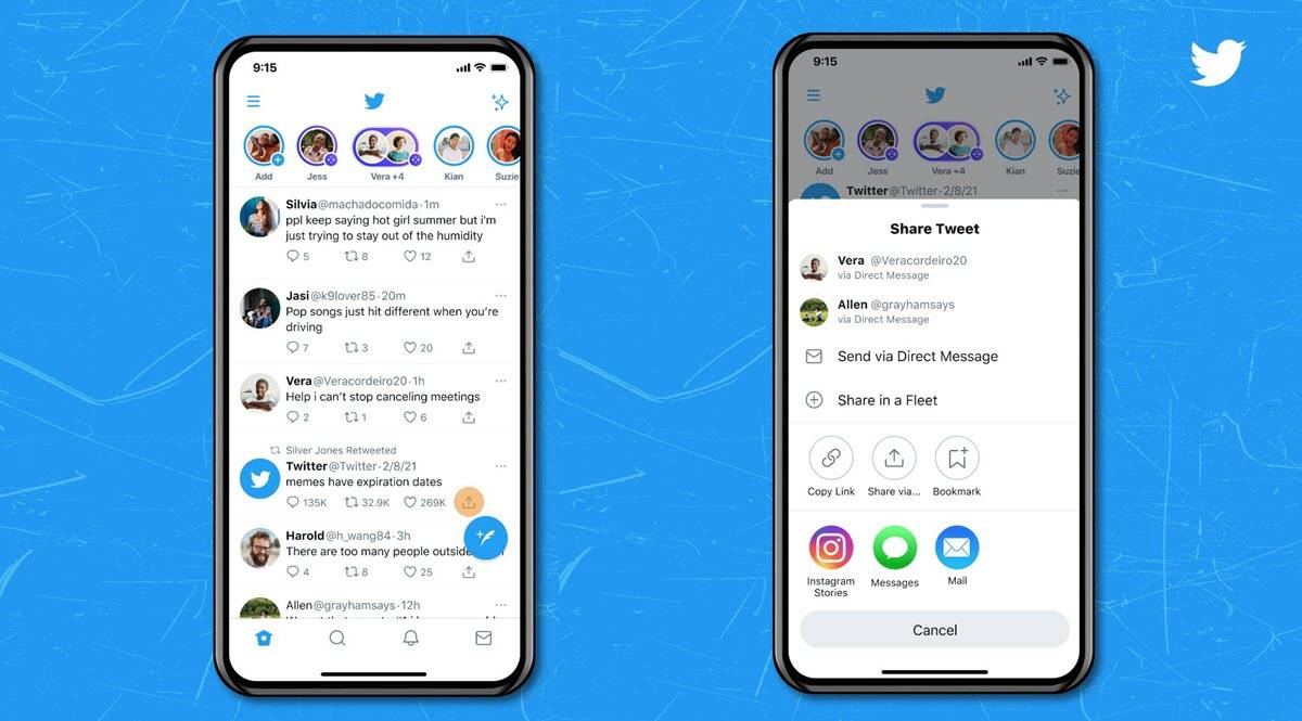 Novedades en Twitter 2021: ejemplo de tuits en Instagram Stories