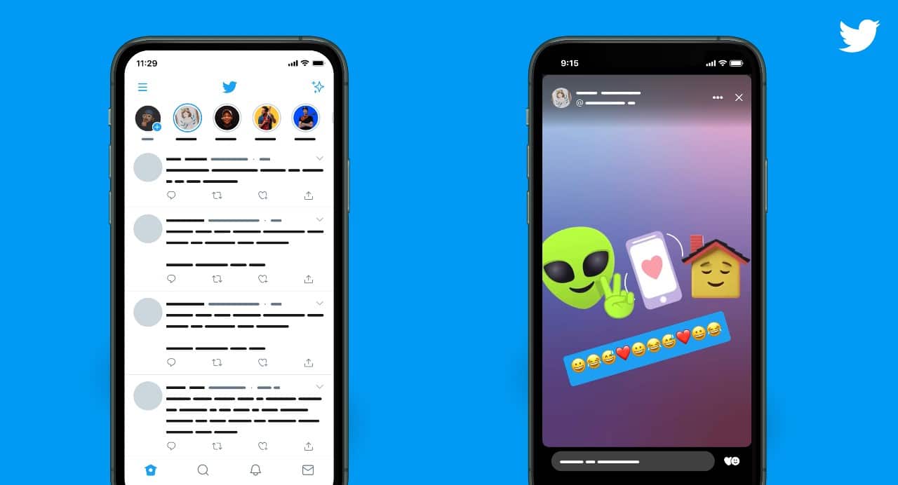 Alt text: Novedades en Twitter 2021: ejemplo de fleets